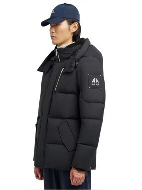 Moose Knuckles Men’s Black Quilted Down Puffer Coat